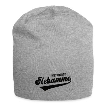 Weltbeste Hebamme Beleghebamme Doula Hebammen - Jersey-Beanie - Grau meliert - Vorne
