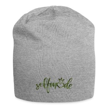 "selfmade" Camo-Green - Jersey-Beanie - Grau meliert - Vorne