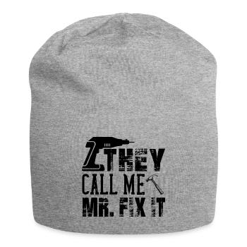 Mister Fix it he can repair everything, craftsmen - Jersey Beanie - heather grey - Front