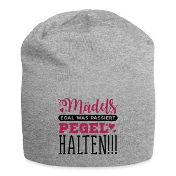 Mädels Pegel Halten Lustiger Spruch - Jersey-Beanie - Grau meliert - Vorne