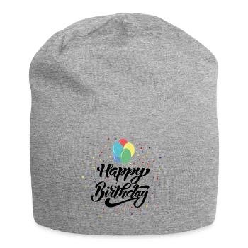 Bon anniversaire - Bonnet en jersey - gris chiné - Devant
