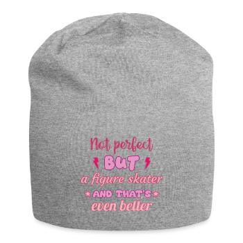 Nicht perfekt, aber Eisläuferin,Eislaufen - Jersey-Beanie - Grau meliert - Vorne