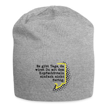 Es gibt Tage - Jersey-Beanie - Grau meliert - Vorne