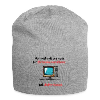 Our weekends are made for Streaming marathons - Jersey Beanie - heather grey - Front