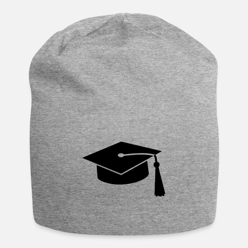 Abschluss Mütze - Doktorhut v2 - Jersey-Beanie - Grau meliert
