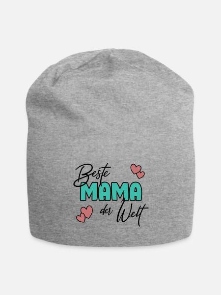 Beste Mama - Jersey-Beanie - Grau meliert