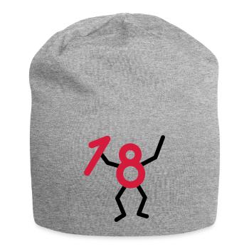 Endlich18 ! - Jersey-Beanie - Grau meliert - Vorne