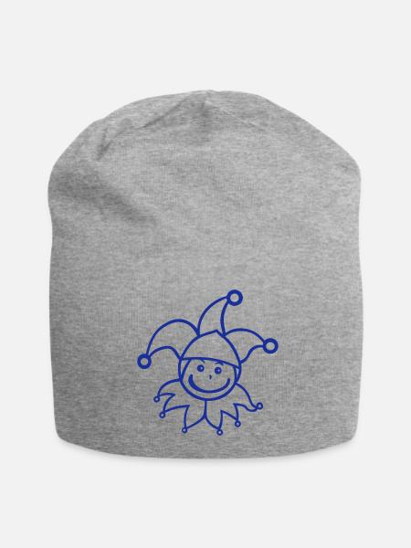 Harlekin Gesicht - Jersey-Beanie - Grau meliert
