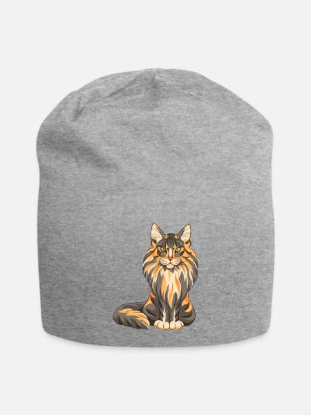 Maine Coon - Jersey-Beanie - Grau meliert
