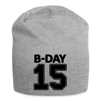 15 ans / numéro numéro 15 anniversaire du Collège - Bonnet en jersey - gris chiné - Devant