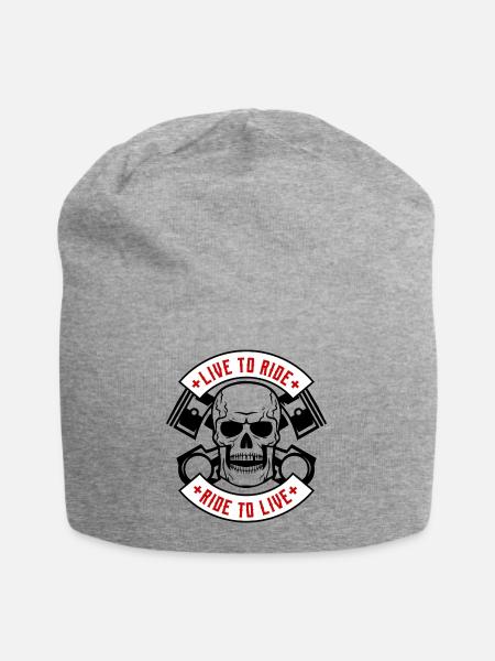 Live to ride Skull black - Jersey-Beanie - Grau meliert
