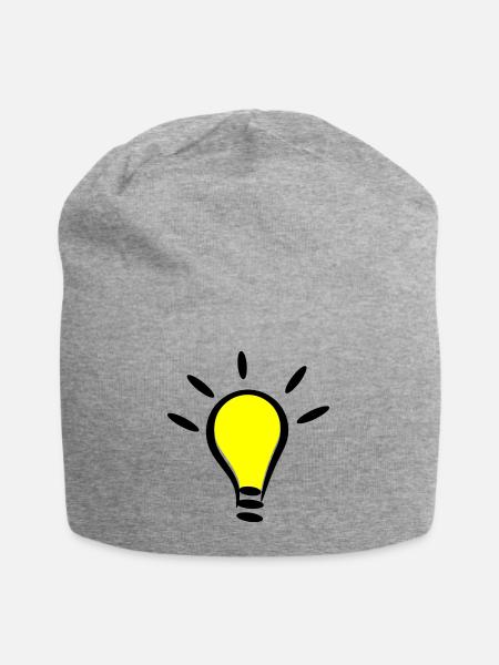 Glühbirne Licht an Idee Geschenk Idee - Jersey-Beanie - Grau meliert