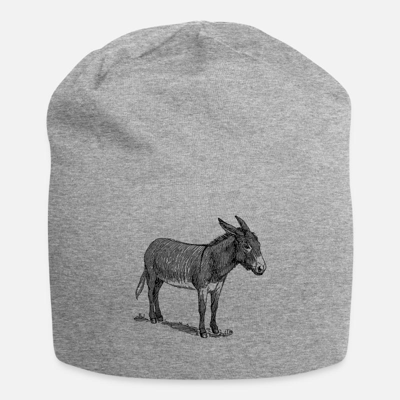 Esel - Jersey-Beanie - Grau meliert