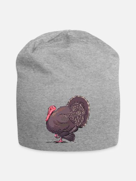 Truthahn - Jersey-Beanie - Grau meliert