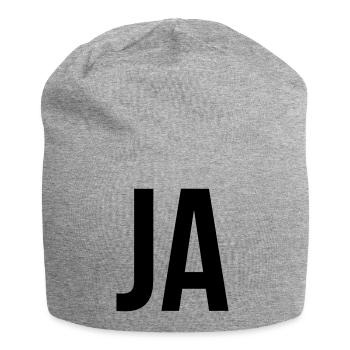 Ja - Jersey-Beanie - Grau meliert - Vorne