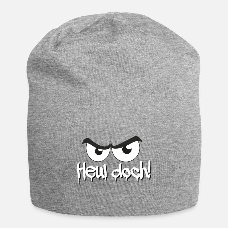Heul doch! Böser Blick - Jersey-Beanie - Grau meliert