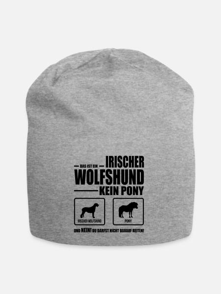 IRISCHER WOLFSHUND kein Pony Hundespruch Wilsigns - Jersey-Beanie - Grau meliert