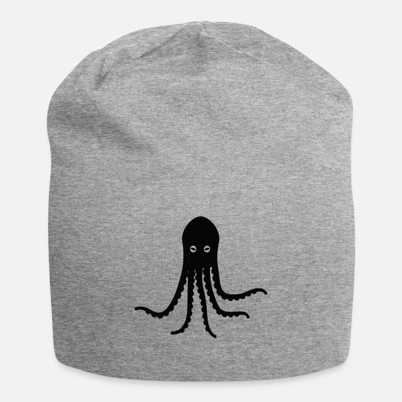 Octopus Squid Tentacle Gift - Jersey Beanie - heather grey