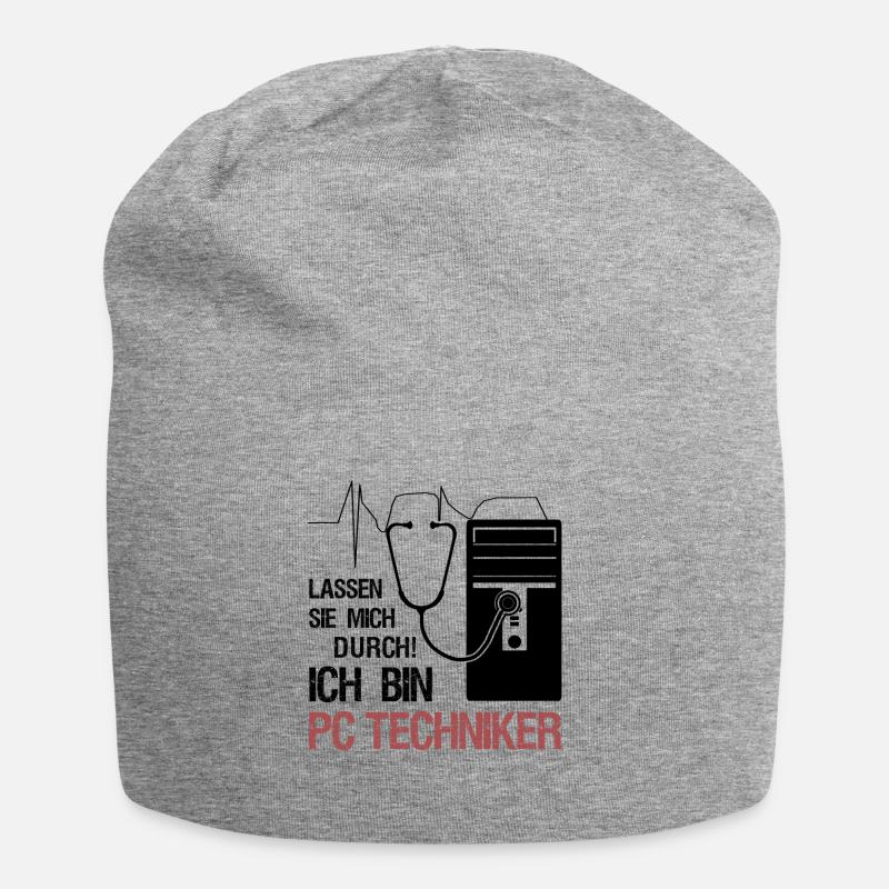 PC Techniker Stetoskop IT Systemtechniker Geschenk - Jersey-Beanie - Grau meliert