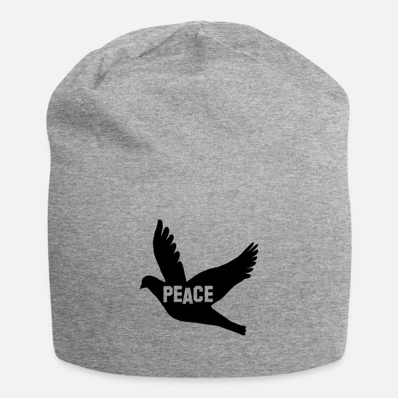 Frieden Taube - Jersey-Beanie - Grau meliert