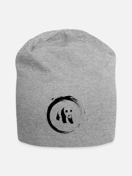 Panda - Jersey-Beanie - Grau meliert