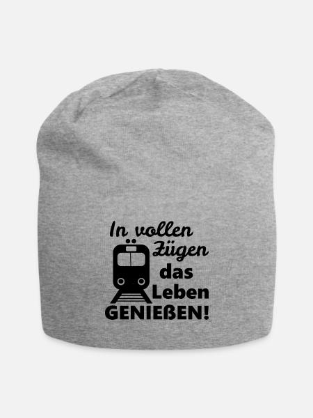 In vollen Zügen - Jersey-Beanie - Grau meliert