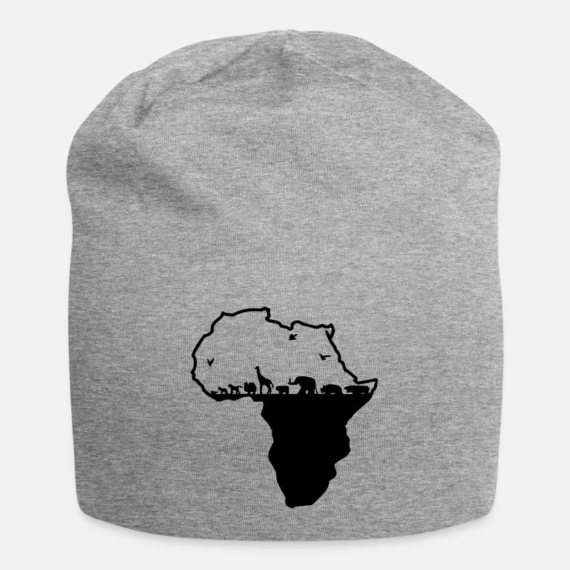 Afrika - Jersey-Beanie - Grau meliert