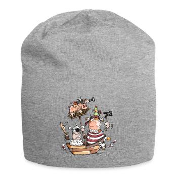 Lustige Bauernhofpiraten - Pirat - Seeräuber - Jersey-Beanie - Grau meliert - Vorne