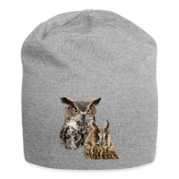 Owls - Jersey Beanie - heather grey - Front