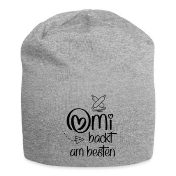 Omi backt am besten - Jersey-Beanie - Grau meliert - Vorne