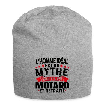 Retraité Motard Moto Papy Retraite Humour Cadeau - Bonnet en jersey - gris chiné - Devant