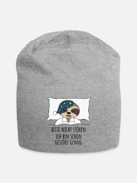 Faultier Bitte nicht stören schon gestört genug - Jersey-Beanie - Grau meliert