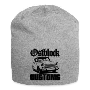Farbe änderbar | Trabi Trabbi Ostblock Customs - Jersey-Beanie - Grau meliert - Vorne