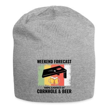 Cornhole Drinking Bean Bag Toss Jeu de pelouse en plein air - Bonnet en jersey - gris chiné - Devant