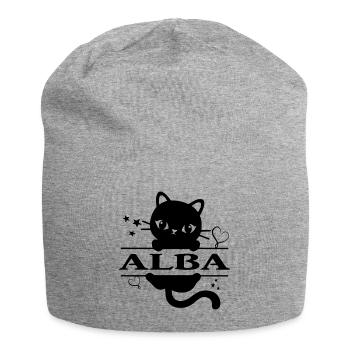 t-shirt Alba t-shirt gift idea cat Katze cat - Jersey Beanie - heather grey - Front