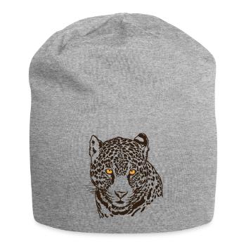 Jaguar Face Graphique Cool Big Cat Wild Animal Lover - Bonnet en jersey - gris chiné - Devant