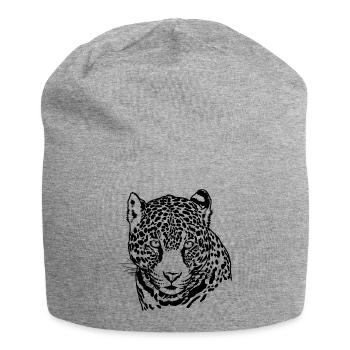 Jaguar Face Graphique Cool Big Cat Wild Animal Lover - Bonnet en jersey - gris chiné - Devant