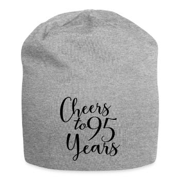 Cheers To 95 Years 95th Birthday Anniversary - Jersey Beanie - heather grey - Front