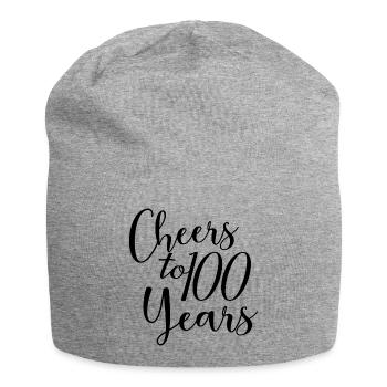Cheers To 100 Years 100th Birthday Anniversary - Jersey Beanie - heather grey - Front