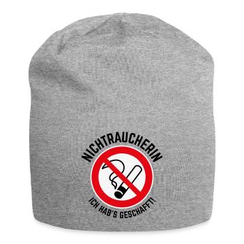 Nichtraucherin – Ich Hab’s Geschafft! (3C / B) - Jersey-Beanie - Grau meliert - Vorne