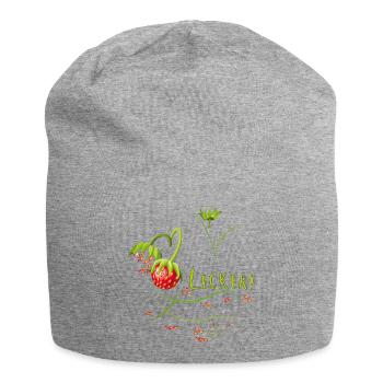Erdbeerzeit, lecker, Erdbeere - Jersey-Beanie - Grau meliert - Vorne