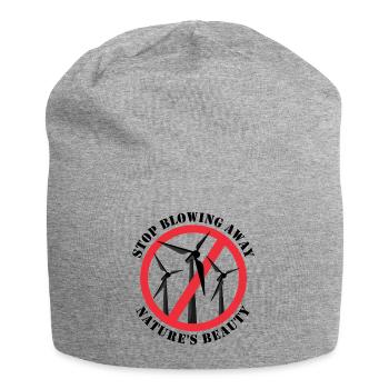 Arrêtez l’énergie éolienne, anti-énergie éolienne, pas d’éoliennes - Bonnet en jersey - gris chiné - Devant