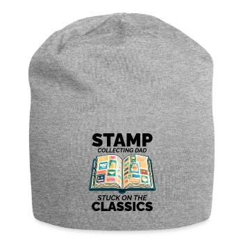 Collectionneur de timbres-poste vintage papa philatéliste - Bonnet en jersey - gris chiné - Devant