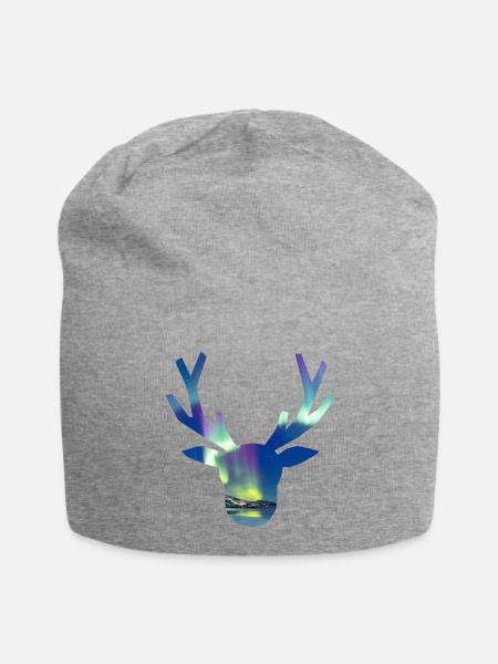 Polar Rentier mit Aurora - Jersey-Beanie - Grau meliert