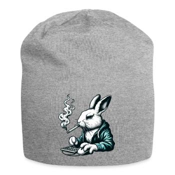 Lapin Nerd Drôles D’animaux - Bonnet en jersey - gris chiné - Devant