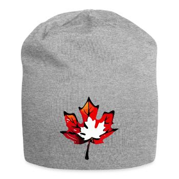 Ahornblatt / Herbst / Laub / Wald / Natur - Jersey-Beanie - Grau meliert - Vorne