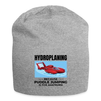 Hydroplane Boat Racing Humor Puddle Jumping Funny - Jersey Beanie - heather grey - Front
