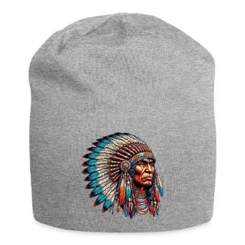 Amerikanisch Indianer Amerikanische Rote Haut - Jersey-Beanie - Grau meliert - Vorne