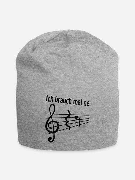"Ich brauch mal ne Pause" Musiker Musiknoten Musik - Jersey-Beanie - Grau meliert