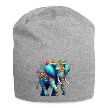 Éléphant - Bonnet en jersey - gris chiné - Devant